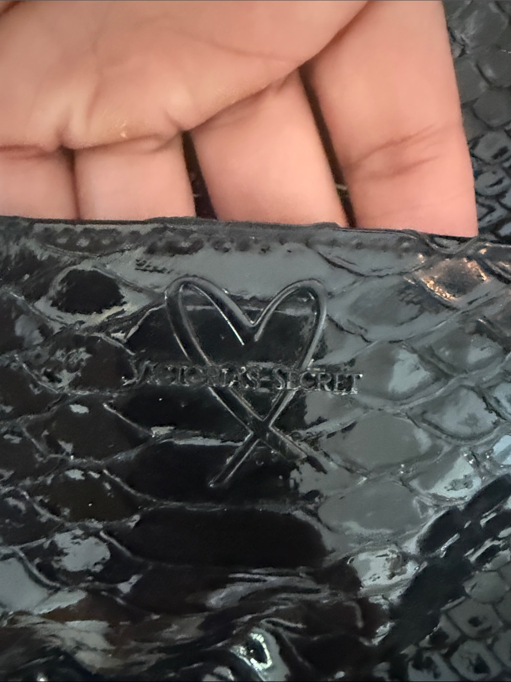 Victoria's Secret Black Faux Snakeskin Mini Backpack - Picture 2 of 5